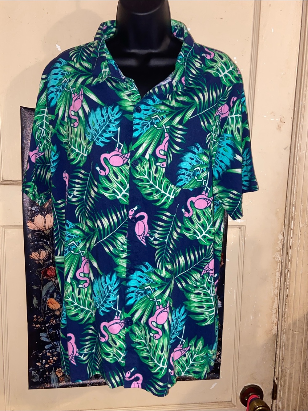 IML TROPICAL FLAMINGO BUTTON SHIRT